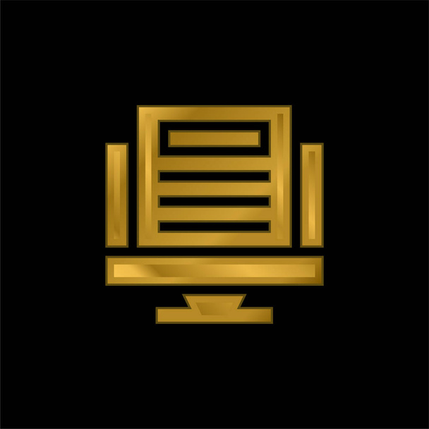 Article gold plated metalic icon or logo vector - Vector, Image