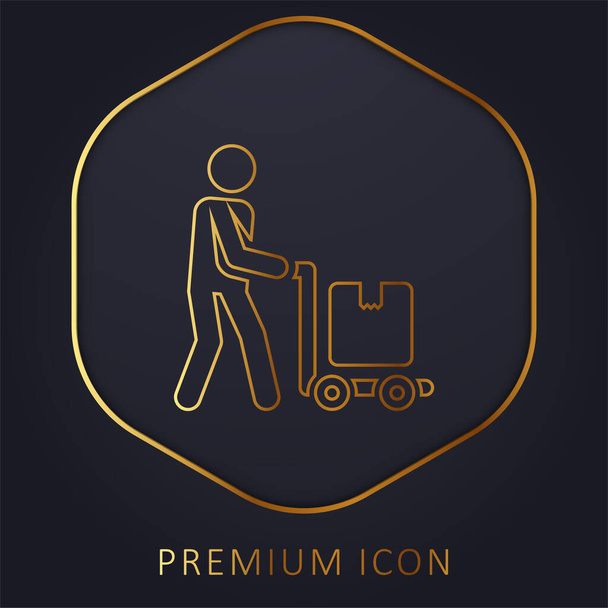 Aeroporto linha dourada logotipo premium ou ícone - Vetor, Imagem