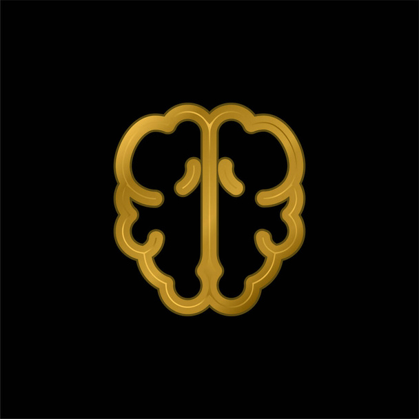 Cervello placcato oro icona metallica o logo vettore - Vettoriali, immagini