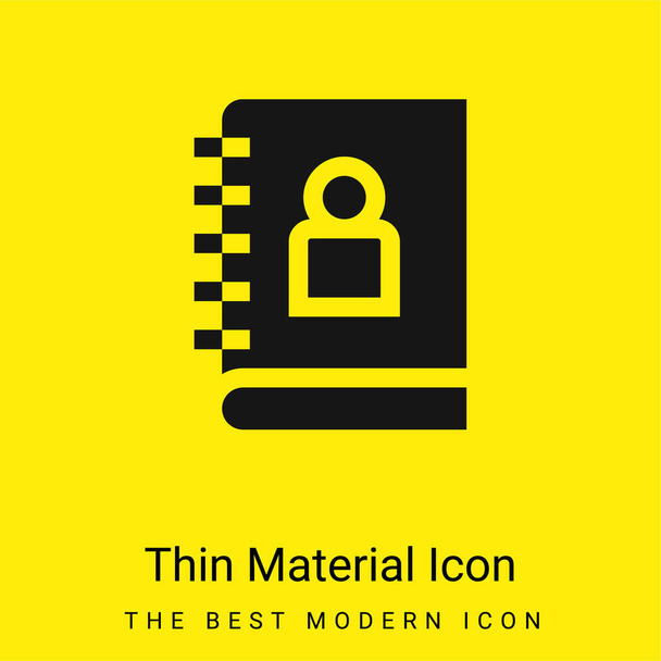 Adress Book minimal bright yellow material icon - Vector, Image
