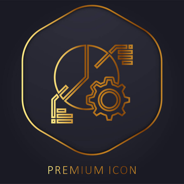 Analytics golden line premium logo or icon - Vector, Image