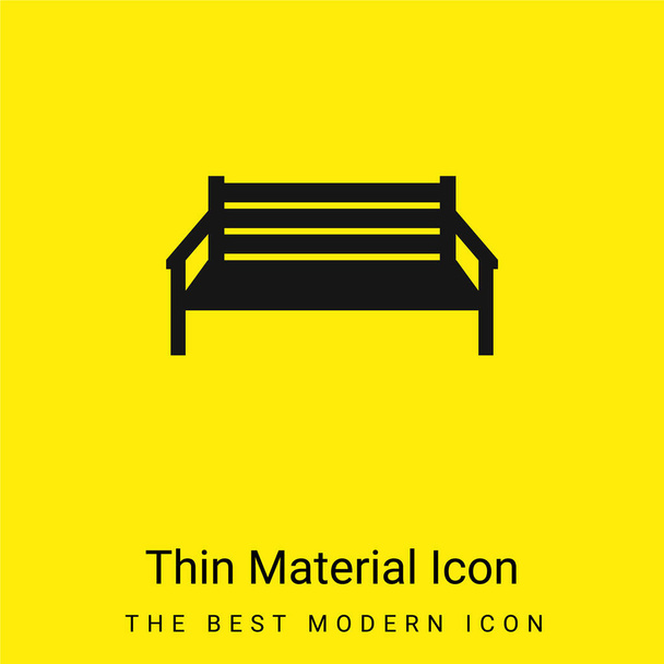 Bench minimal bright yellow material icon - Vector, Image