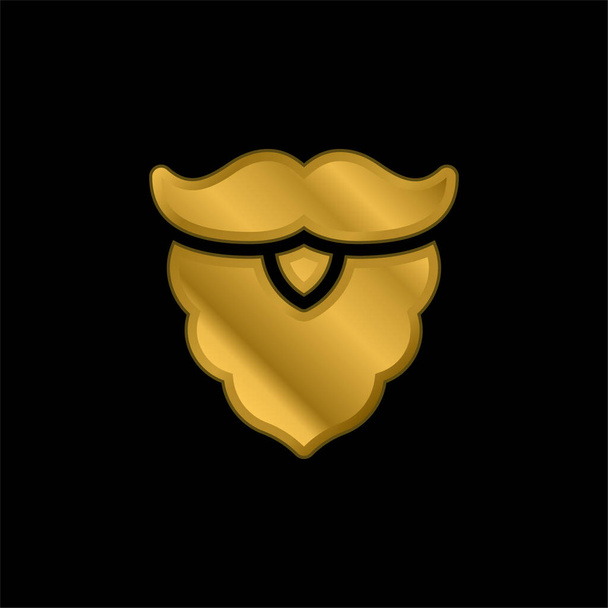 Pozłacana ikona metaliczna lub wektor logo z brodą - Wektor, obraz