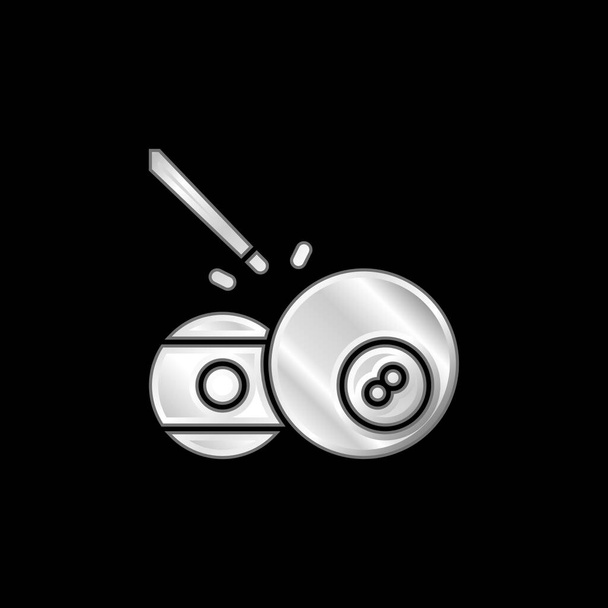 Piscina de bolas plateado icono metálico - Vector, Imagen