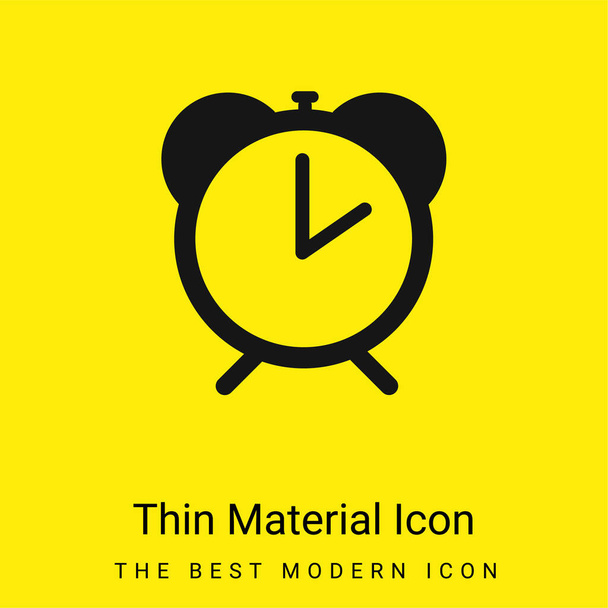 Alarm Clock Of Circular Shape With Old Design minimal bright yellow material icon - Vector, Image