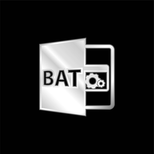 Bat File Format Symbool verzilverd metalen pictogram - Vector, afbeelding