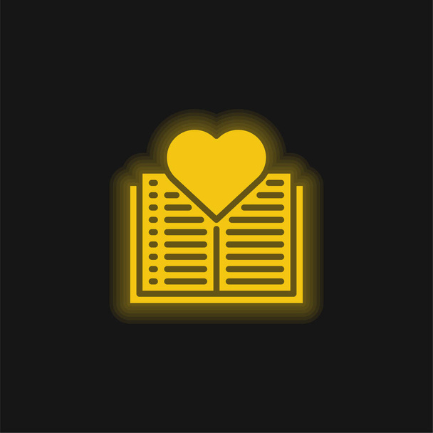 Книга жовта сяюча неонова іконка
 - Вектор, зображення