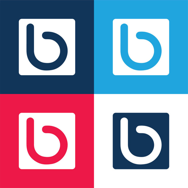 Bebo κοινωνικό λογότυπο μπλε και κόκκινο σύνολο τεσσάρων χρωμάτων minimal εικονίδιο - Διάνυσμα, εικόνα