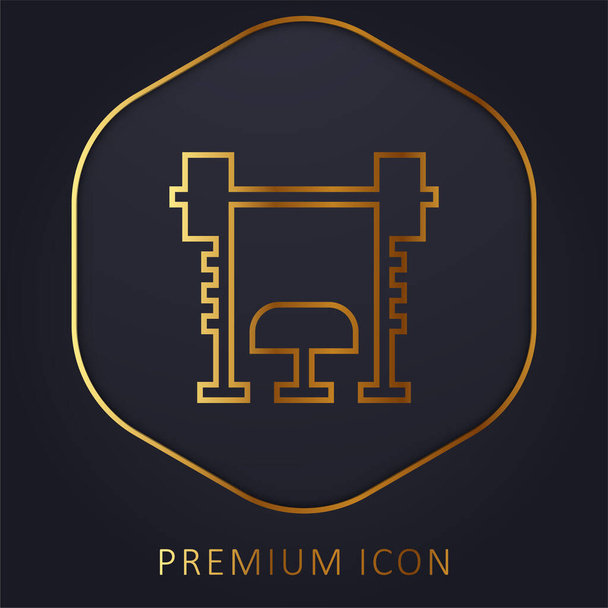 Bench golden line premium logo or icon - Vector, Image