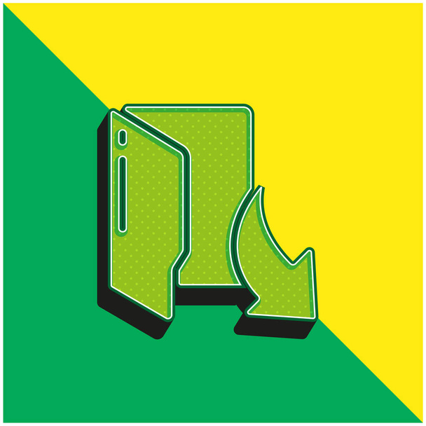 Šipka Zelená a žlutá moderní 3D vektorové logo ikony - Vektor, obrázek