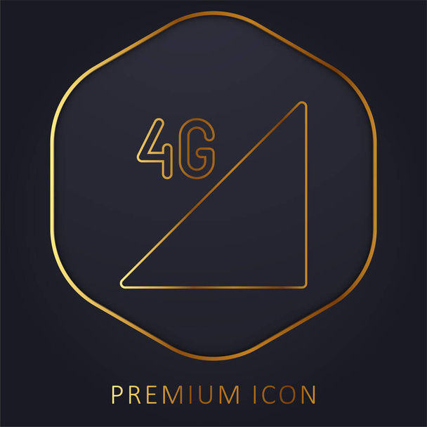 4g χρυσό λογότυπο γραμμή πριμοδότηση ή εικονίδιο - Διάνυσμα, εικόνα