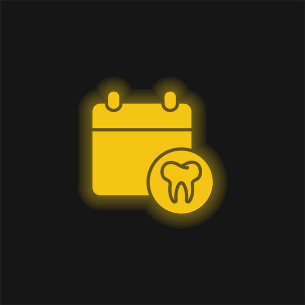 Appuntamento giallo incandescente icona al neon - Vettoriali, immagini