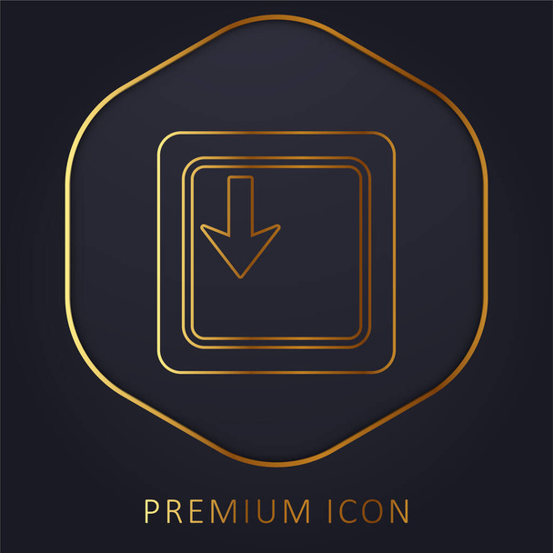 Tecla de flecha hacia abajo en el teclado de línea de oro logotipo premium o icono - Vector, Imagen