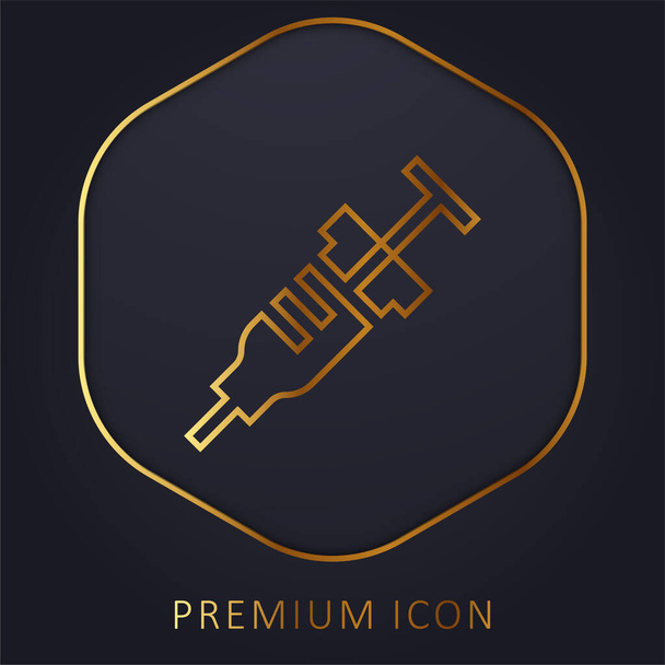 Logotipo o icono premium de la línea dorada de anestesia - Vector, Imagen