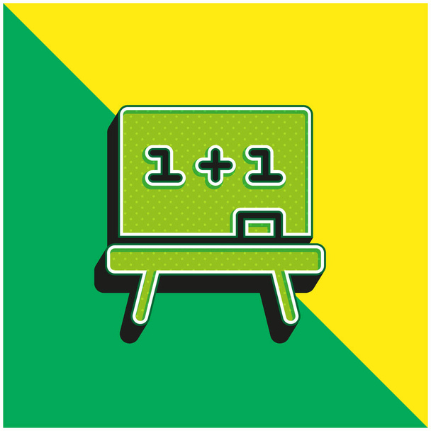 Bord Groen en geel modern 3D vector icoon logo - Vector, afbeelding