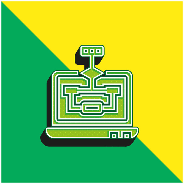 Algorithmus Grünes und gelbes modernes 3D-Vektorsymbol-Logo - Vektor, Bild