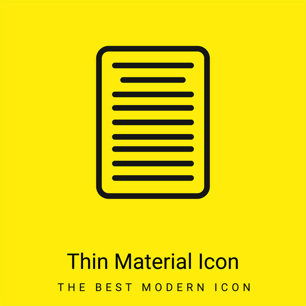 Grundlegendes Textformat minimales hellgelbes Materialsymbol - Vektor, Bild