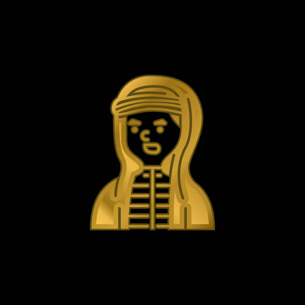 Niño chapado en oro icono metálico o logo vector - Vector, imagen
