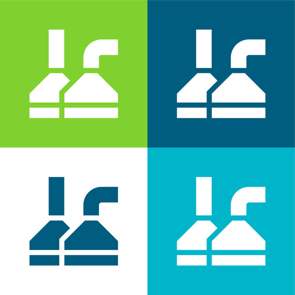 Sörfőzde Lapos négy szín minimális ikon készlet - Vektor, kép