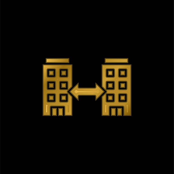 B2b banhado a ouro ícone metálico ou vetor logotipo - Vetor, Imagem