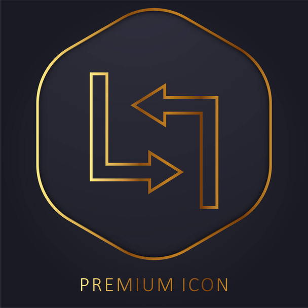 Strzałki złotej linii logo premium lub ikona - Wektor, obraz
