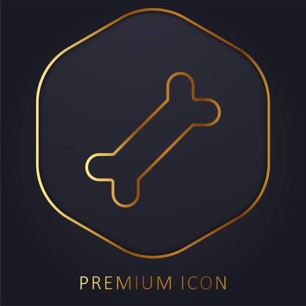 Logotipo o icono premium de línea dorada ósea - Vector, imagen