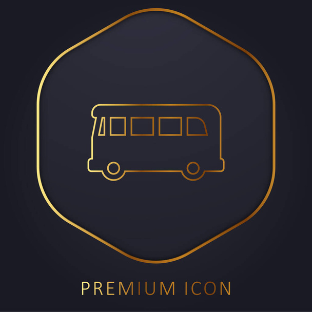 Aeropuerto Bus línea dorada logotipo premium o icono - Vector, Imagen
