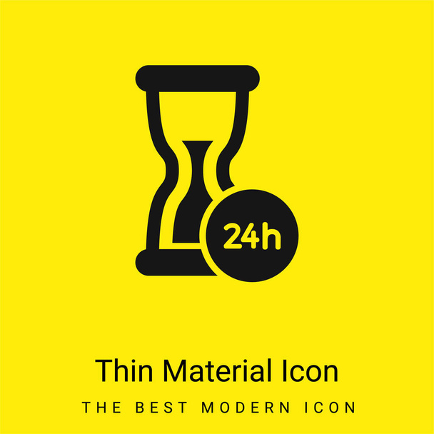 24 Hours Support minimal bright yellow material icon - Vector, Image