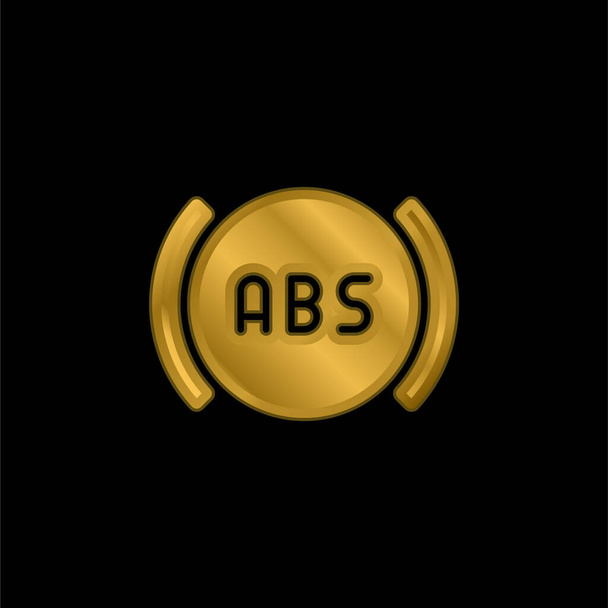 Abs altın kaplamalı metalik simge veya logo vektörü - Vektör, Görsel