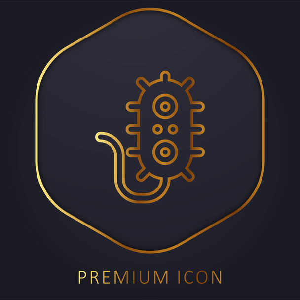 Bacteria golden line premium logo or icon - Vector, Image