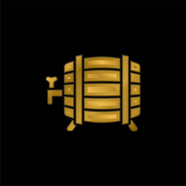 Barrel vergoldet metallisches Symbol oder Logo-Vektor - Vektor, Bild