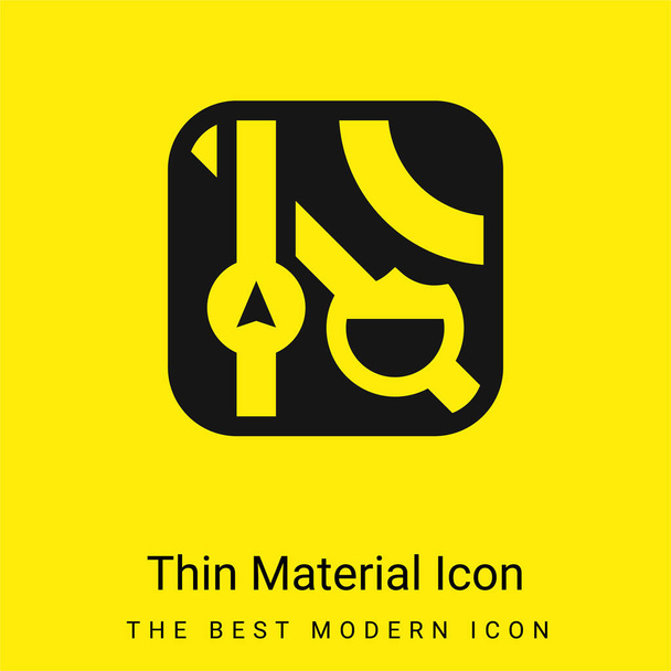 Apple icona minimale materiale giallo brillante - Vettoriali, immagini