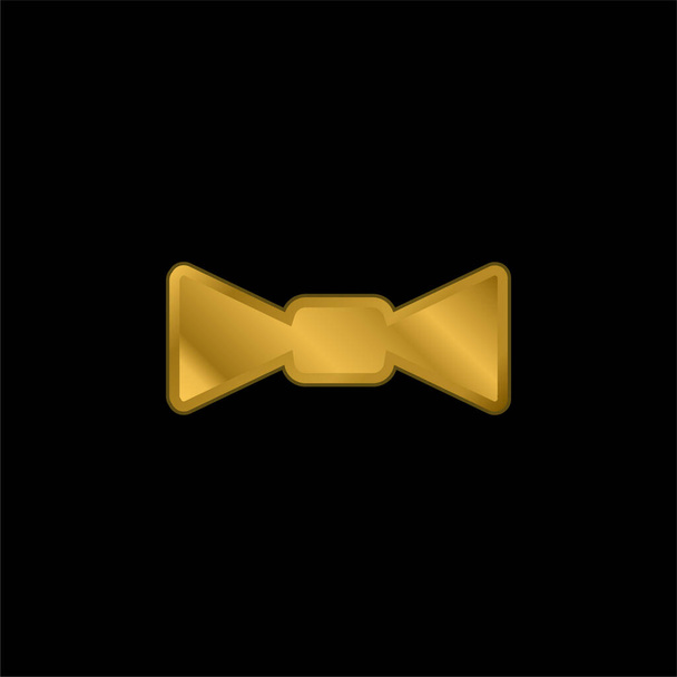 Bow Tie pozlacená metalická ikona nebo vektor loga - Vektor, obrázek