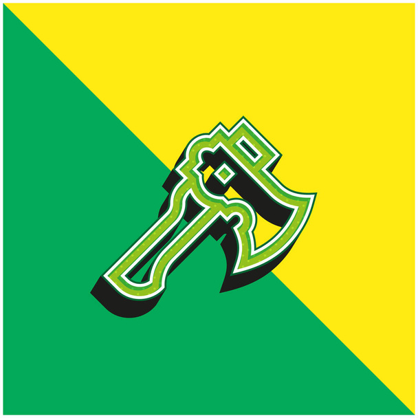 Axe Zöld és sárga modern 3D vektor ikon logó - Vektor, kép