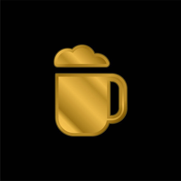 Pivní pozlacená metalická ikona nebo vektor loga - Vektor, obrázek