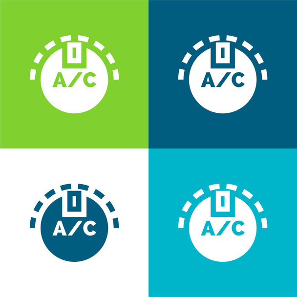Aire acondicionado Piso de cuatro colores mínimo icono conjunto - Vector, Imagen