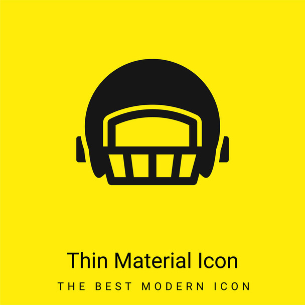 American Football Player Helmet minimal bright yellow material icon - Vector, Image