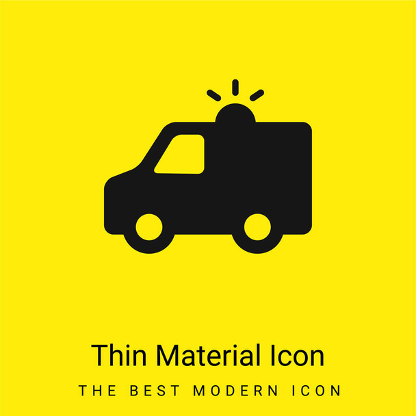 Mentőautó világos minimális fényes sárga anyag ikon - Vektor, kép