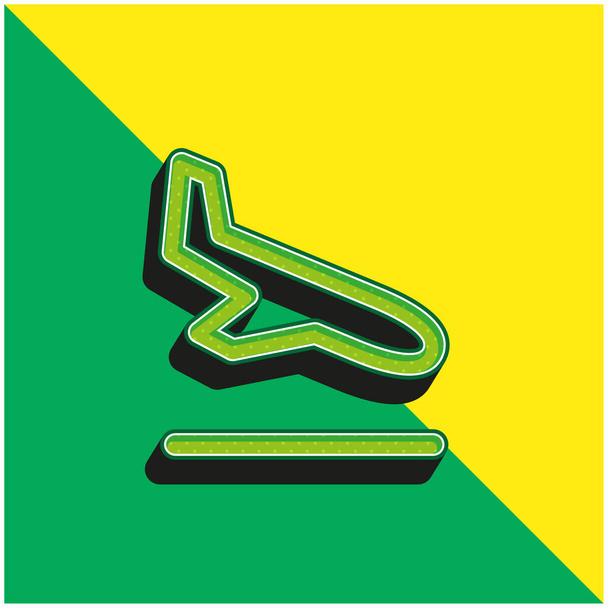 Aankomst Groen en geel modern 3D vector icoon logo - Vector, afbeelding