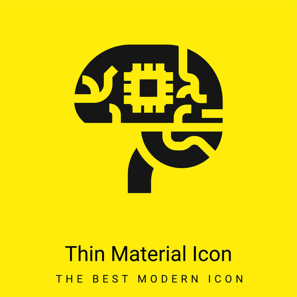Artificial Intelligence minimal bright yellow material icon - Vector, Image