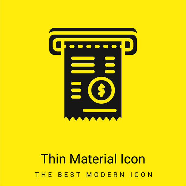 Bill icona materiale giallo brillante minimo - Vettoriali, immagini