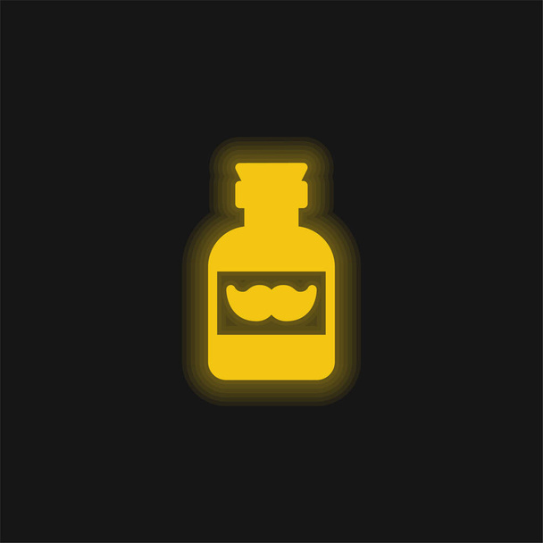 Barbier jaune brillant icône néon - Vecteur, image