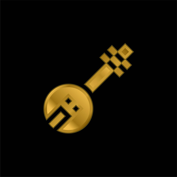 Banjo gold plated metalic icon or logo vector - Vector, Image