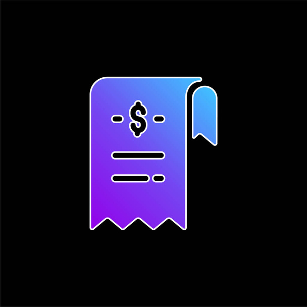 Ícone de vetor gradiente azul Bill - Vetor, Imagem