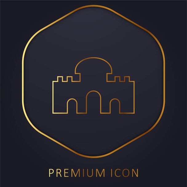 Logo o icono premium de la línea dorada de Alcala Gate - Vector, Imagen