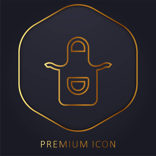 Apron gouden lijn premium logo of pictogram - Vector, afbeelding