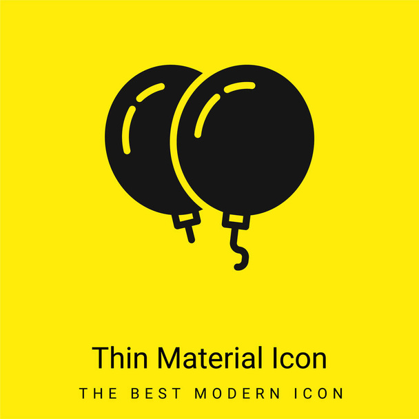 Luftballons minimales leuchtend gelbes Materialsymbol - Vektor, Bild