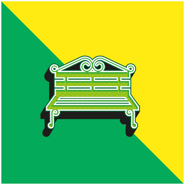Banco verde y amarillo moderno vector 3d icono del logotipo - Vector, Imagen