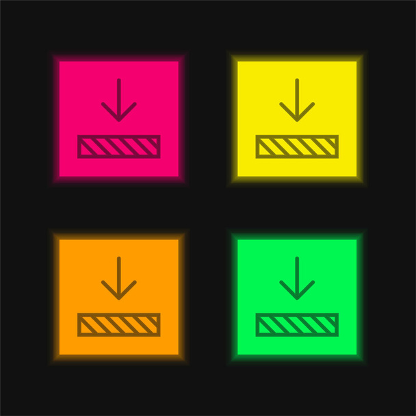 Ausrichtung vier Farben leuchtenden Neon-Vektor-Symbol - Vektor, Bild