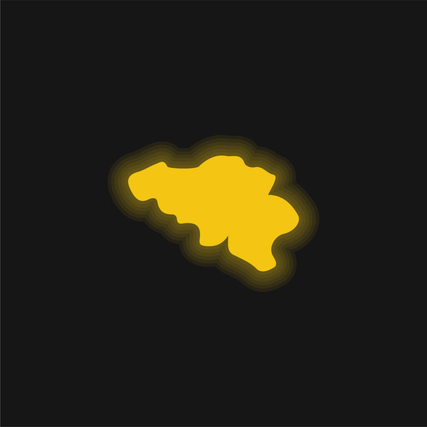 Belgia keltainen hehkuva neonikoni - Vektori, kuva